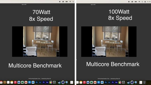 Cinebench MacBook Pro 14" M3 Pro Multicore / Singlecore Benchmark 70 and 100 w powersupply