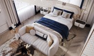 Шикарная мастер-спальня с гардеробной от студии DEMPIRE | Дом на Тишинке