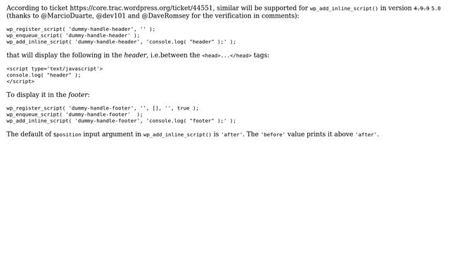 Wordpress: wp_add_inline_script without dependency (3 Solutions!!)