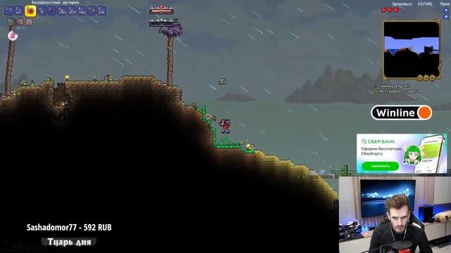 Заквиель играет в игру Terraria с модами - [Calamity mod](4 часть)