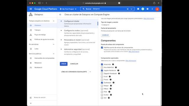 Creación de un Cluster Big Data con Google Cloud Gratuito