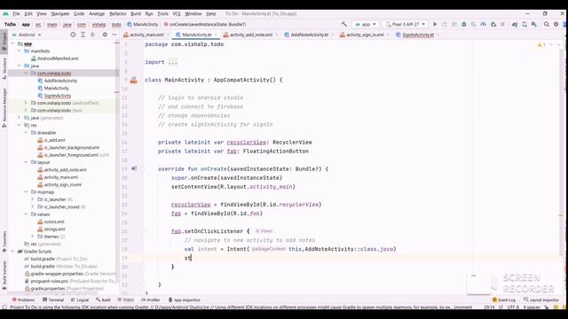 Notes App Firebase Part 4 | Creating UI for the app | Android Studio | Kotlin |