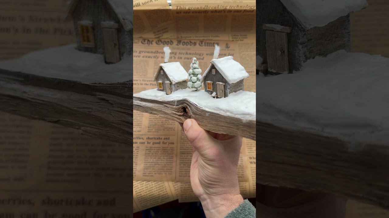 Сделал зимнюю диораму. Как раз в тему, у нас за окном сугробы и мороз -20❄️