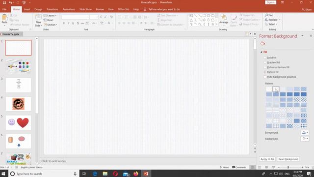 How to Add Pattern Fill Effect in PowerPoint Slide Background