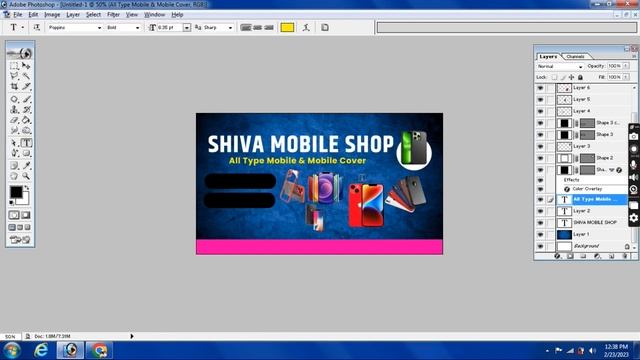 HOW TO MAKE MOBILE SHOP# VISITING CARD# DESIGN IN PHOTOSHOP 7 0