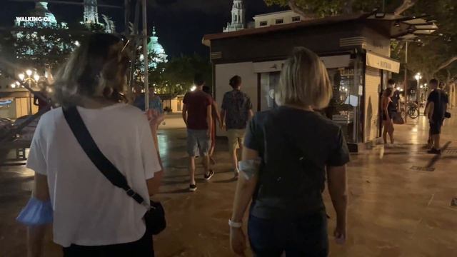 Valencia at Night Walking Tour ?- Spain ??[4k 60fps] with Captions | Valencia City Hall, City Cente
