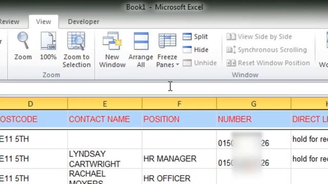 How to keep the top row visible while scrolling down in excel