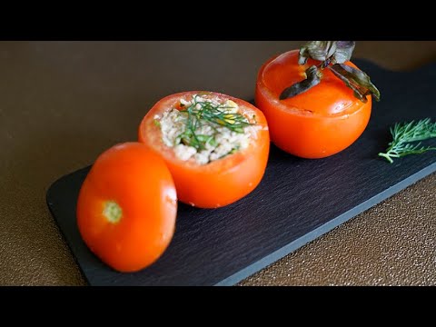 Фаршированные помидорчики и помидоры. Популярная холодная закуска.