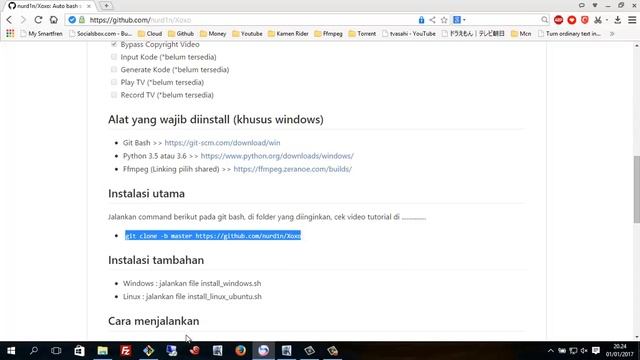 Cara clone xoxo script dari github