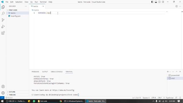 TypeScript for Beginners.( simple and easy ) #1: Hello World project.
