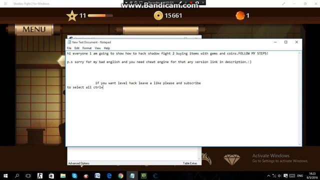 how to hack shadow fight 2 cheat engine 100% working and free windows 10