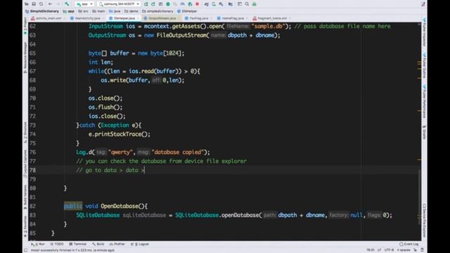 Android Dictionary tutorial part 2
