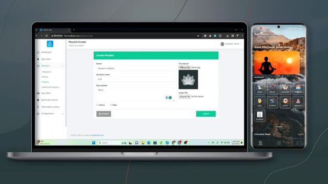 Maditam: Meditation App With Web admin  Daily Meditation App