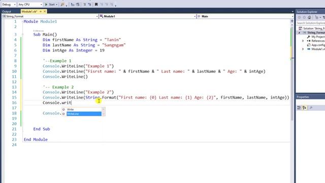 VB.NET Tutorial Part 2: String.Format and String Interpolation