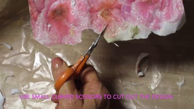 How to  Decoupage thicker paper in a Vase