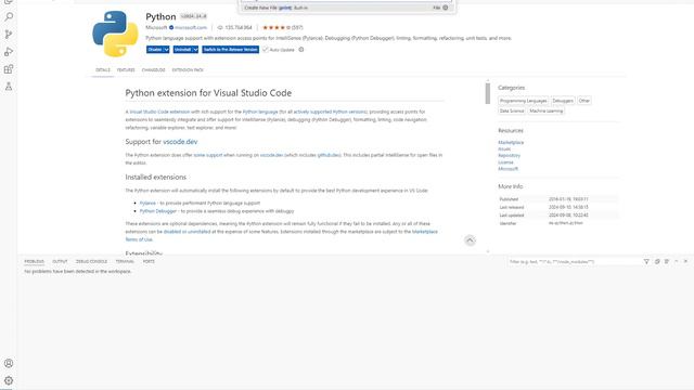 установка расширения в vs code