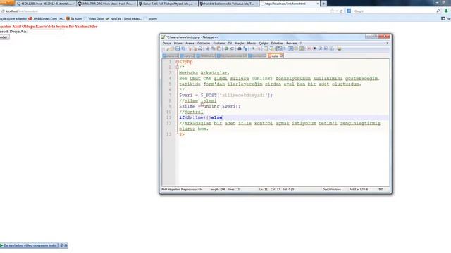 PHP Eğtimi  Ders 18 unlink dosya silme işlemleri