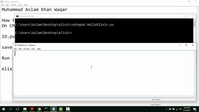 How to Write  compile and run Elixir Hello World program on Windows 10 -Urdu tutorial