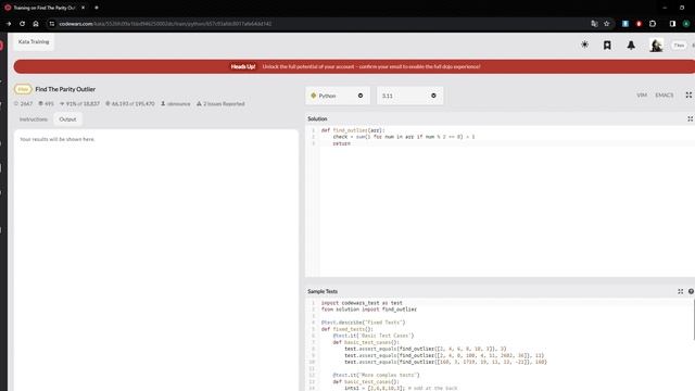 CodeWars. Найдите Выброс четности - Find The Parity Outlier