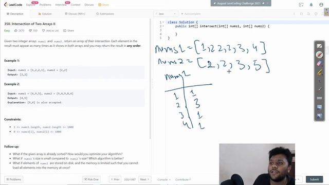 Intersection of Two Arrays II | Solved with 2 Approaches | LEETCODE - 350 | Easy solution
