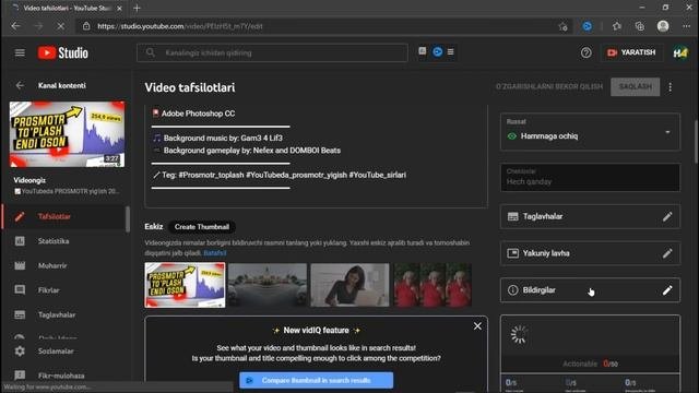 ?REKOMENDATSIYAGA chiqish ? - PROSMOTR toplash ?