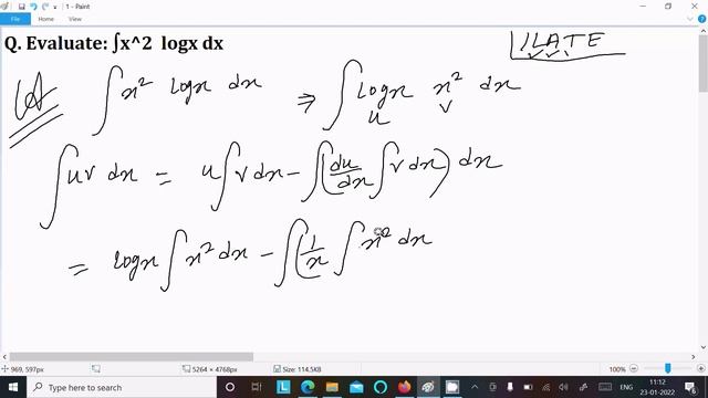 Integrate : ∫ x² logx dx