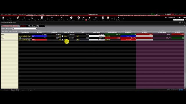 How to use BasketTrader by Interactive Brokers for swing trading