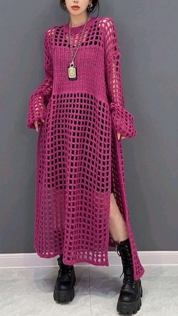 Платье - сарафан сетка филейным вязанием крючком