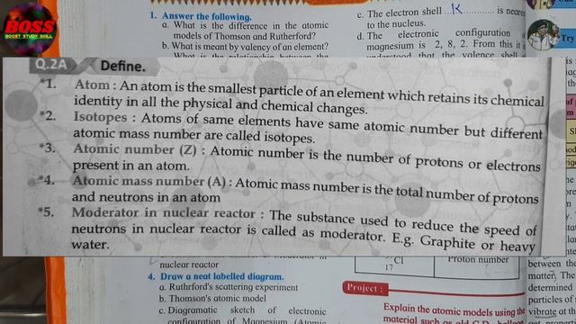 5. INSIDE THE ATOM QUESTIONS AND ANSWERS  - SCIENCE CLASS 8 CHAPTER 5 - MAHARASHTRA BOARD - SSC