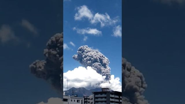 Вулкан Сакурадзима в Японии июль 2024