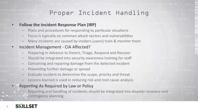 Incident Response Plan (CISSP Free by Skillset.com)