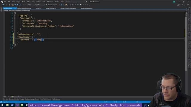 Live Coding With Matt Groves - Episode 35 - Working On ASP.NET Core Microservice With Docker Compos