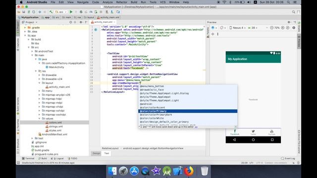 Using BottomNavigationView in AndroidStudio