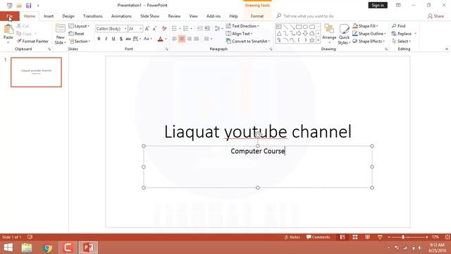 Microsoft Power point 2016 Interface, File Tab, Ribbon, Password (Lecture 1)