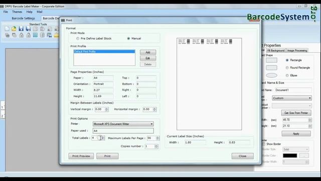 Make linear and 2D barcode labels for labeling on products in industry