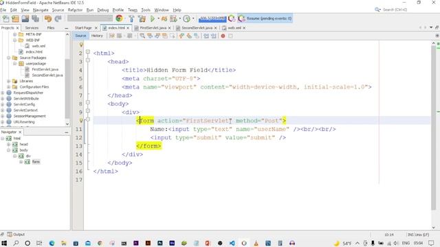 Hidden Form Field in Servlet | Hidden form field in Session Tracking  | #AdvancedJava | #YouTube