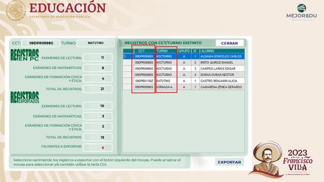 ExaDig   Exportación Base de Datos  Evaluación Diagnóstica EducaciónBásica 2022 2023 2da Apli