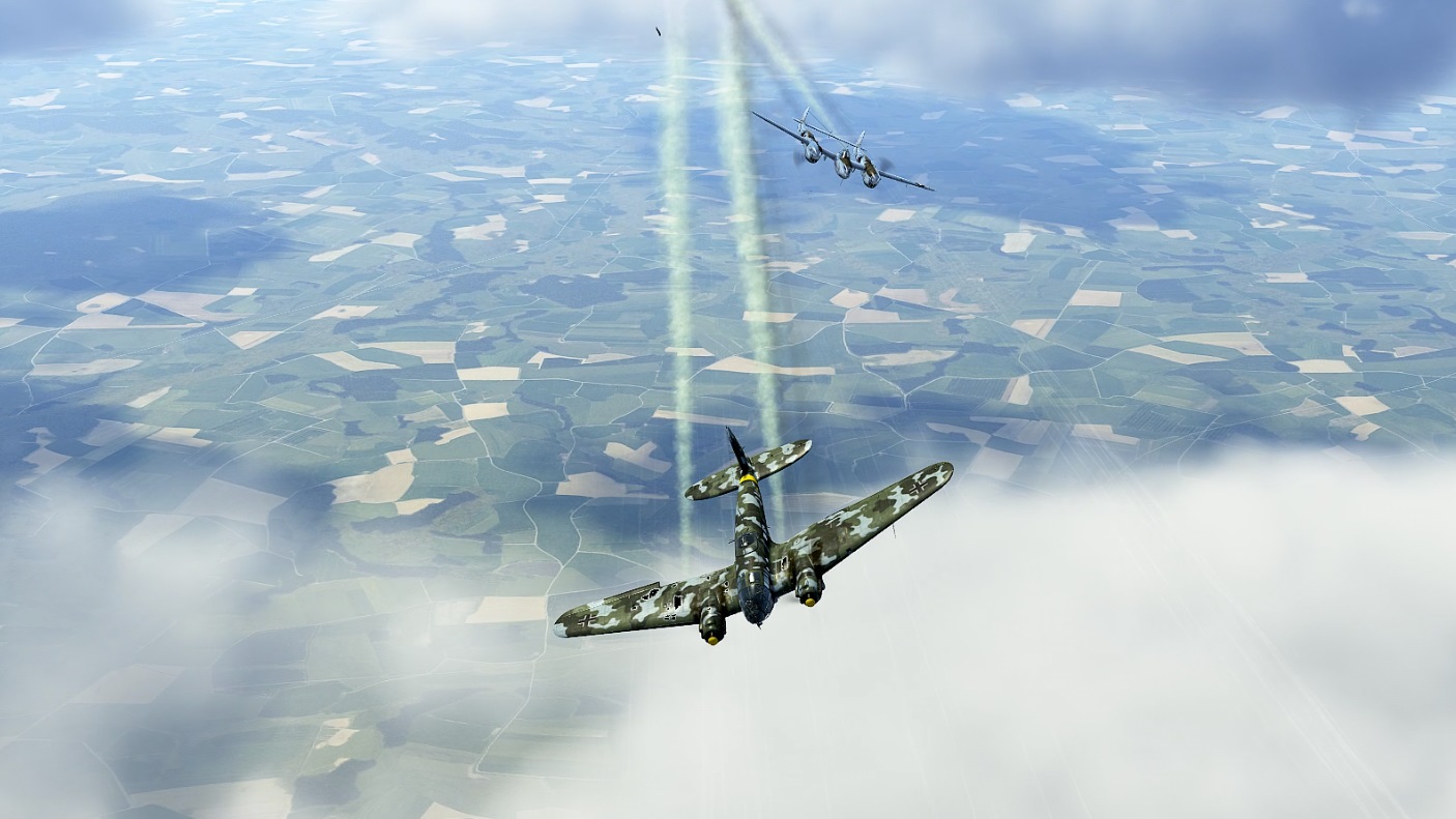 Lockheed P-38 Lightning против He 111. Два сбитых