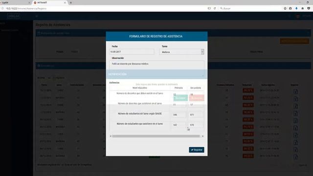Acceso al Intranet docente "Módulo Semáforo Escuela"