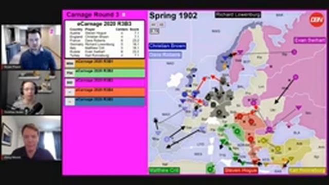 Gameday Live: Carnage 2020, Rounds 1-3 | Diplomacy Tournament