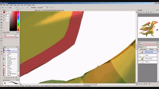 Painting Flygon With GIMP & FireAlpaca