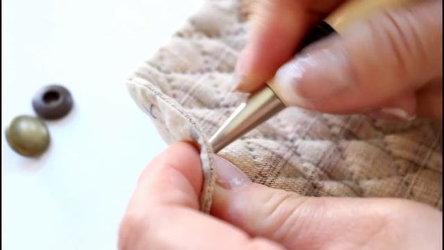 【パッチワーク】打ち具不要のスナップボタン How to Attach Snaps without Tools 日本拼布包製作 Японский пэчворк