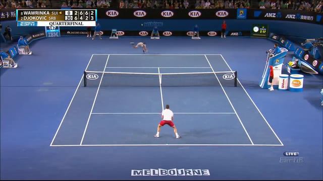 Stanislas Wawrinka vs Djokovic Aus  Open 2014 1280 x 720