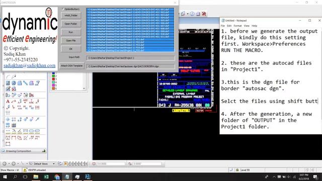 Dxf to Dgn conversion tool procedure