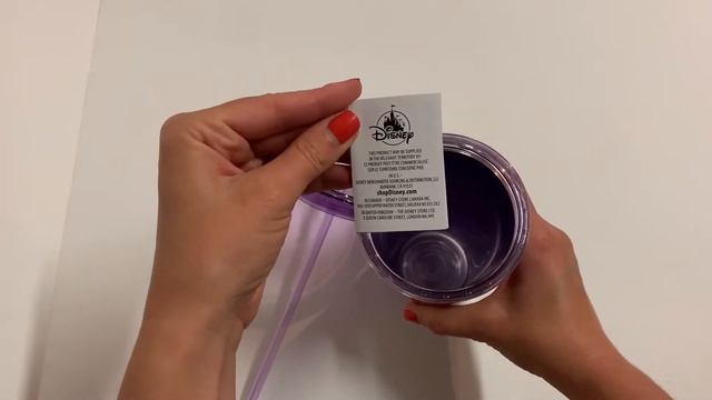 Стакан с соломкой Ариэль с блестками от Disney