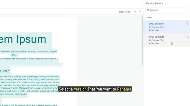 How to use Version History on Google Docs