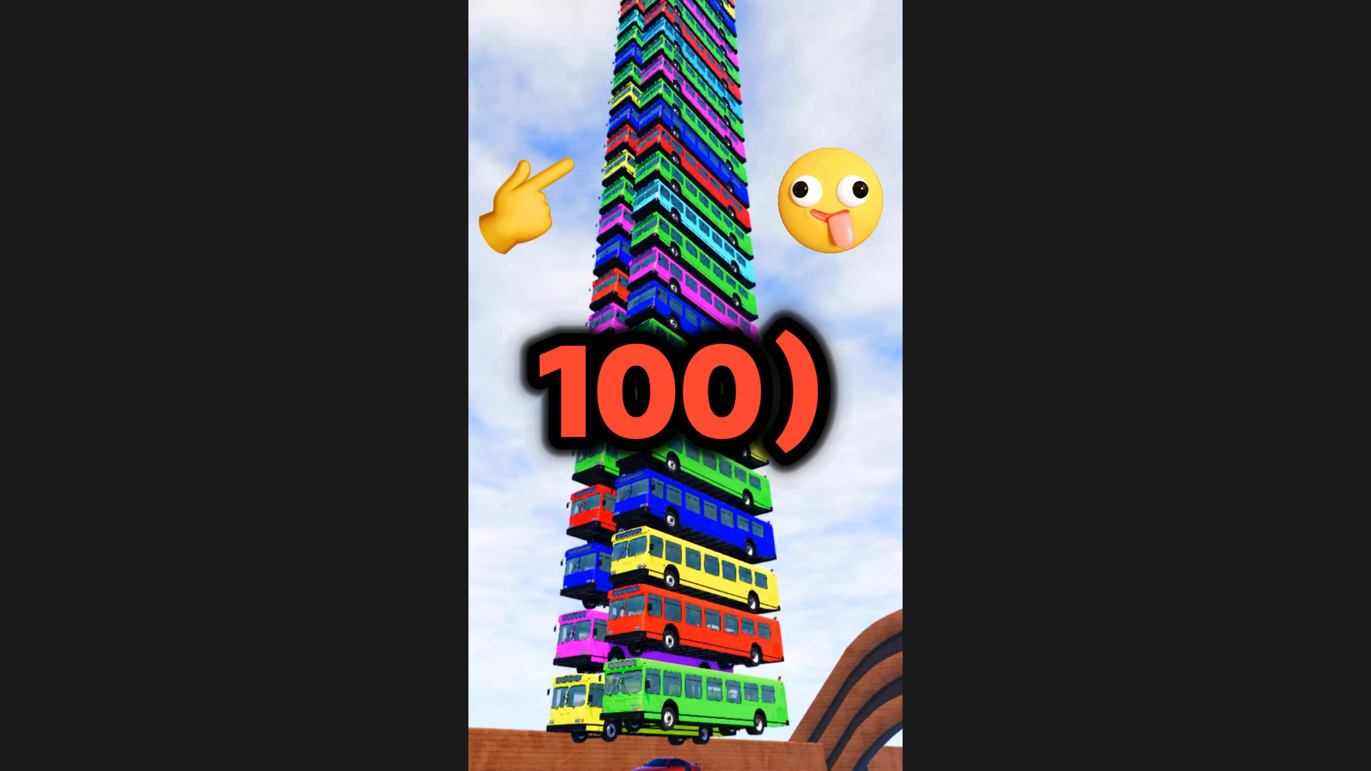 100 Colorful falling cars and buses - Beamng drive
