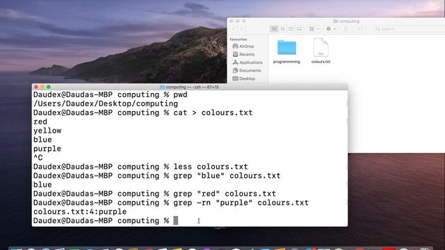 Search files grep command
