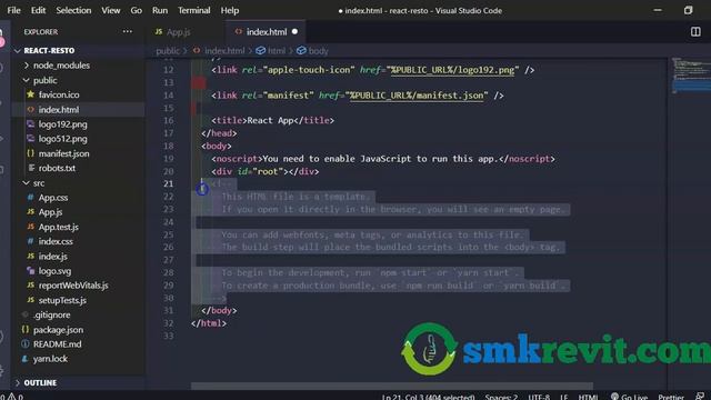 Tutorial Belajar React JS #20 Project Aplikasi Restoran   Install Snippet