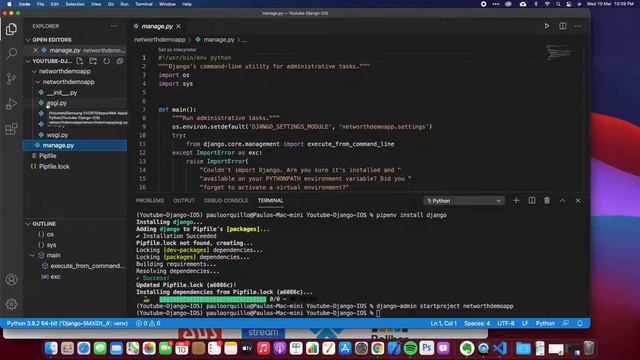 How to Develop an IOS app with a django Backend - Installing django Part 1